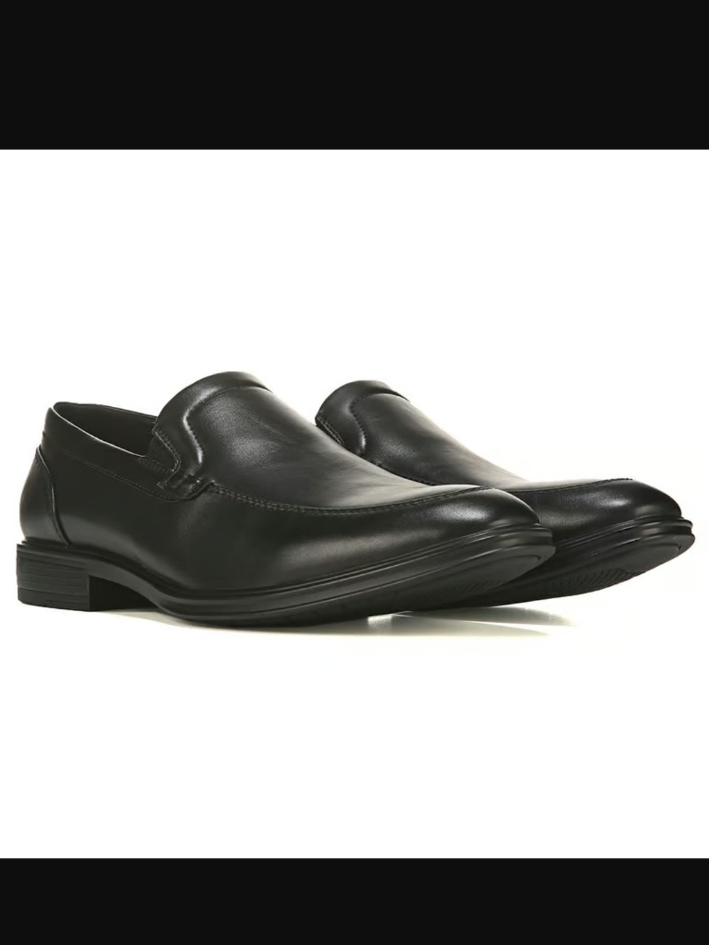 Perry Ellis Black Leather Slip-On Loafers